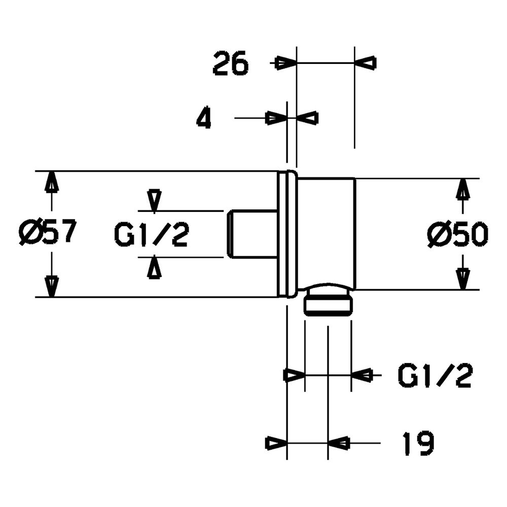Hansa Wandanschlussbogen, Rosette rund, G 1/2", DN 15, Chrom, 44250000... HANSA-44250000 4015474239067 (Abb. 4)