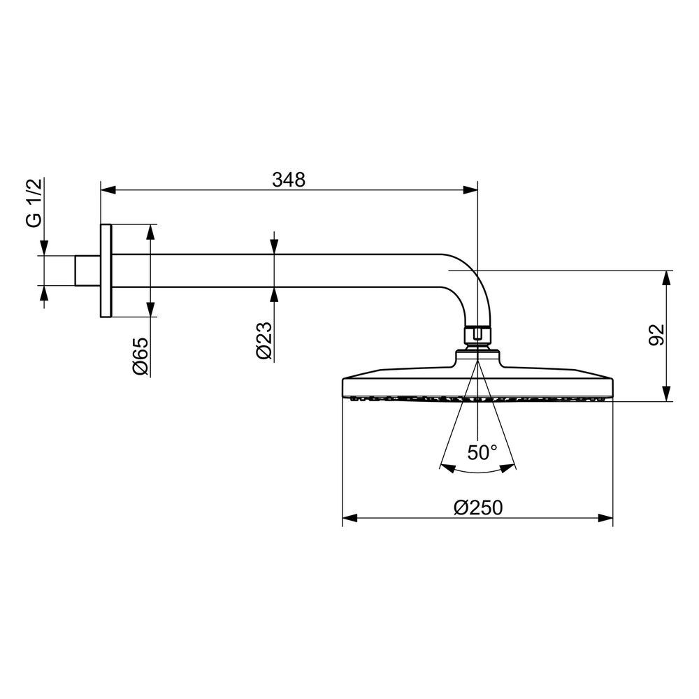 Hansa Viva Kopfbrause 1-strahlig, 250mm, Chrom, mit Kugelgelenk, 44260200... HANSA-44260200 4057304017995 (Abb. 6)
