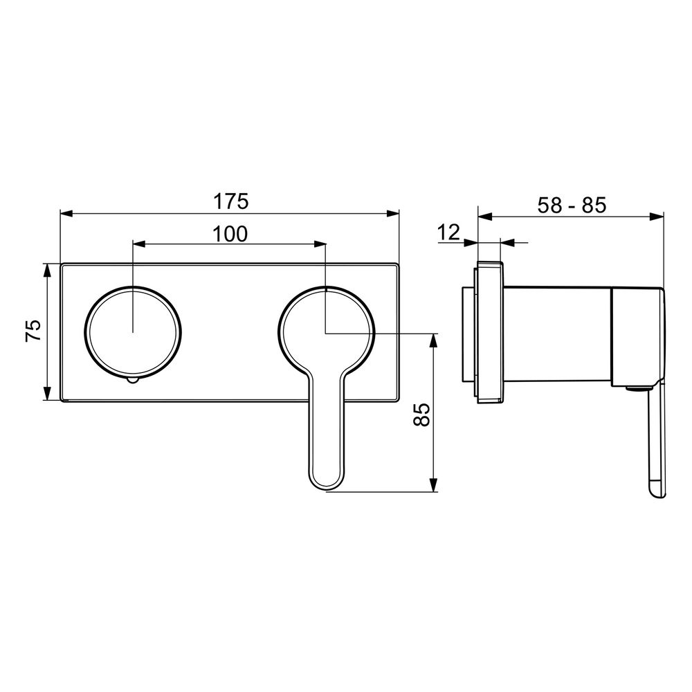 Hansa Designo Style Einhebel-Fertigmontageset für Wanne/Brause, Rosette eckig, Chrom... HANSA-44519583 4057304006906 (Abb. 6)