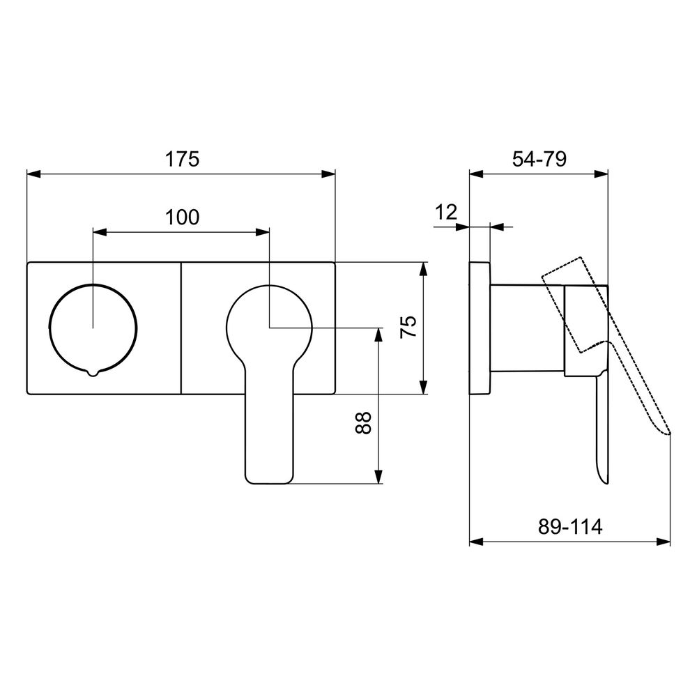 Hansa Ligna Einhebelmischer Fertigmontageset für Wanne/Brause, Rosette eckig, 4.0 Platt... HANSA-44559583 4057304014871 (Abb. 6)