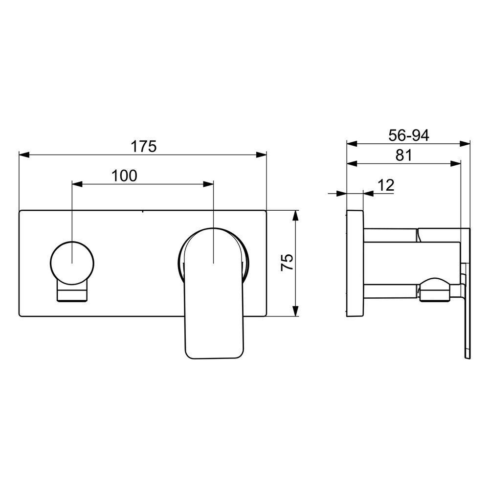 Hansa Stela Einhebel-Fertigset für Brause-Batterie, Rosette eckig, Chrom, 44569573... HANSA-44569573 4057304015281 (Abb. 6)