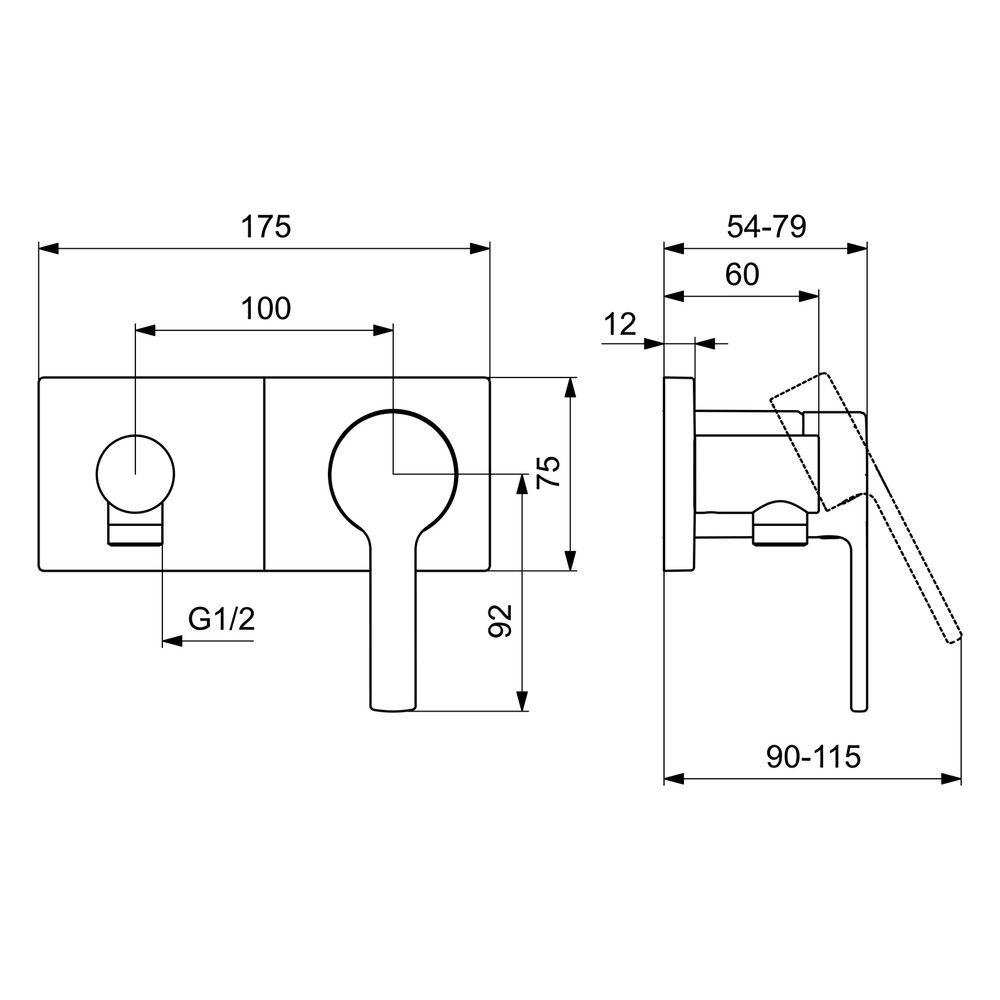 Hansa Ronda Einhebelmischer Fertigmontageset für Brausebatterie 4458 Rosette eckig 4.0 ... HANSA-44589583 4057304014833 (Abb. 6)