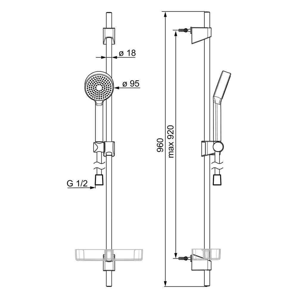 Hansa BasicJet Wandstangengarnitur, 1-strahlig, Chrom, 44670113... HANSA-44670113 4057304002489 (Abb. 6)