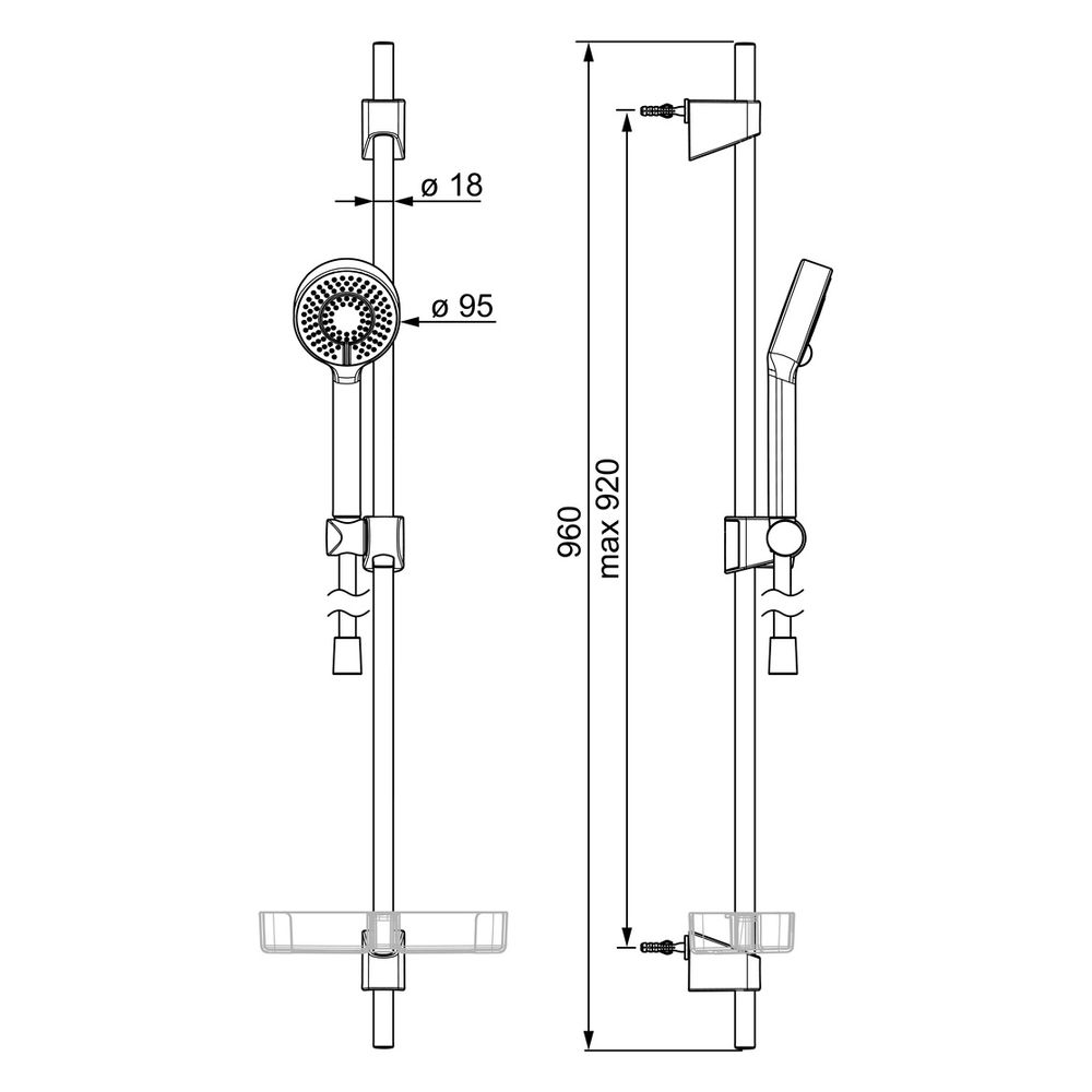 Hansa BasicJet Wandstangengarnitur, 3-strahlig, Chrom, 44670133... HANSA-44670133 4057304002502 (Abb. 6)