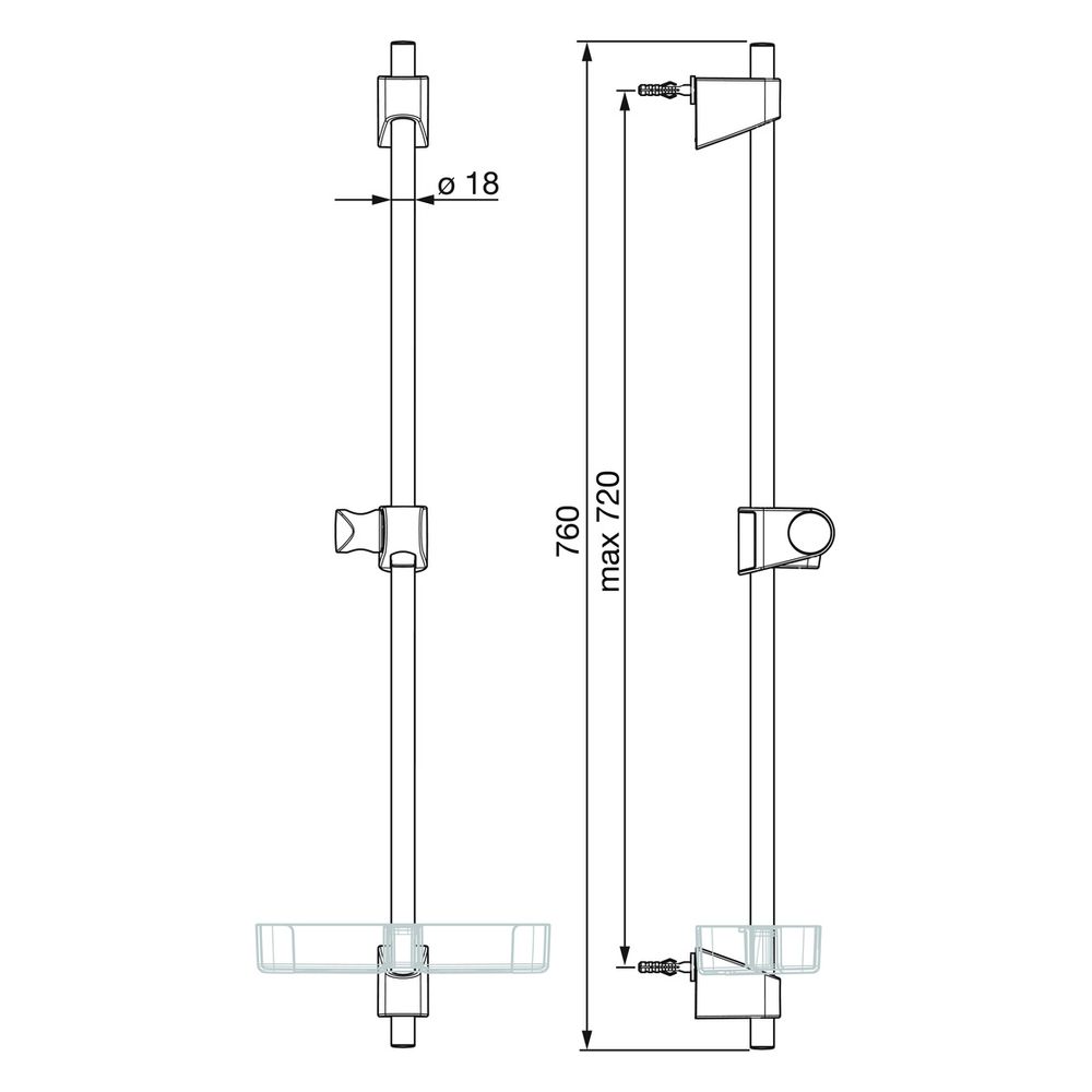 Hansa BasicJet Wandstange 4471 Chrom... HANSA-44710300 4057304002540 (Abb. 6)