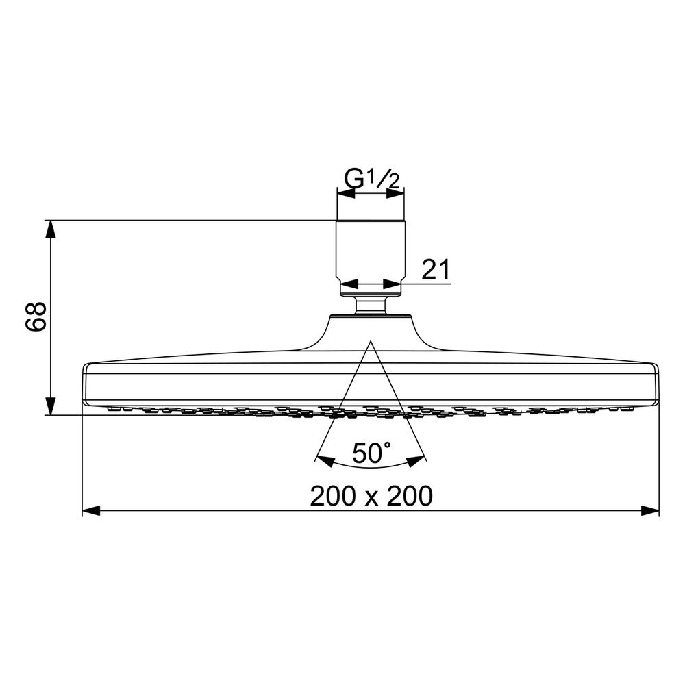 Hansa BasicJet Kopfbrause Style 4474 1-strahlig 200x200mm Chrom... HANSA-44740200 4057304015922 (Abb. 6)