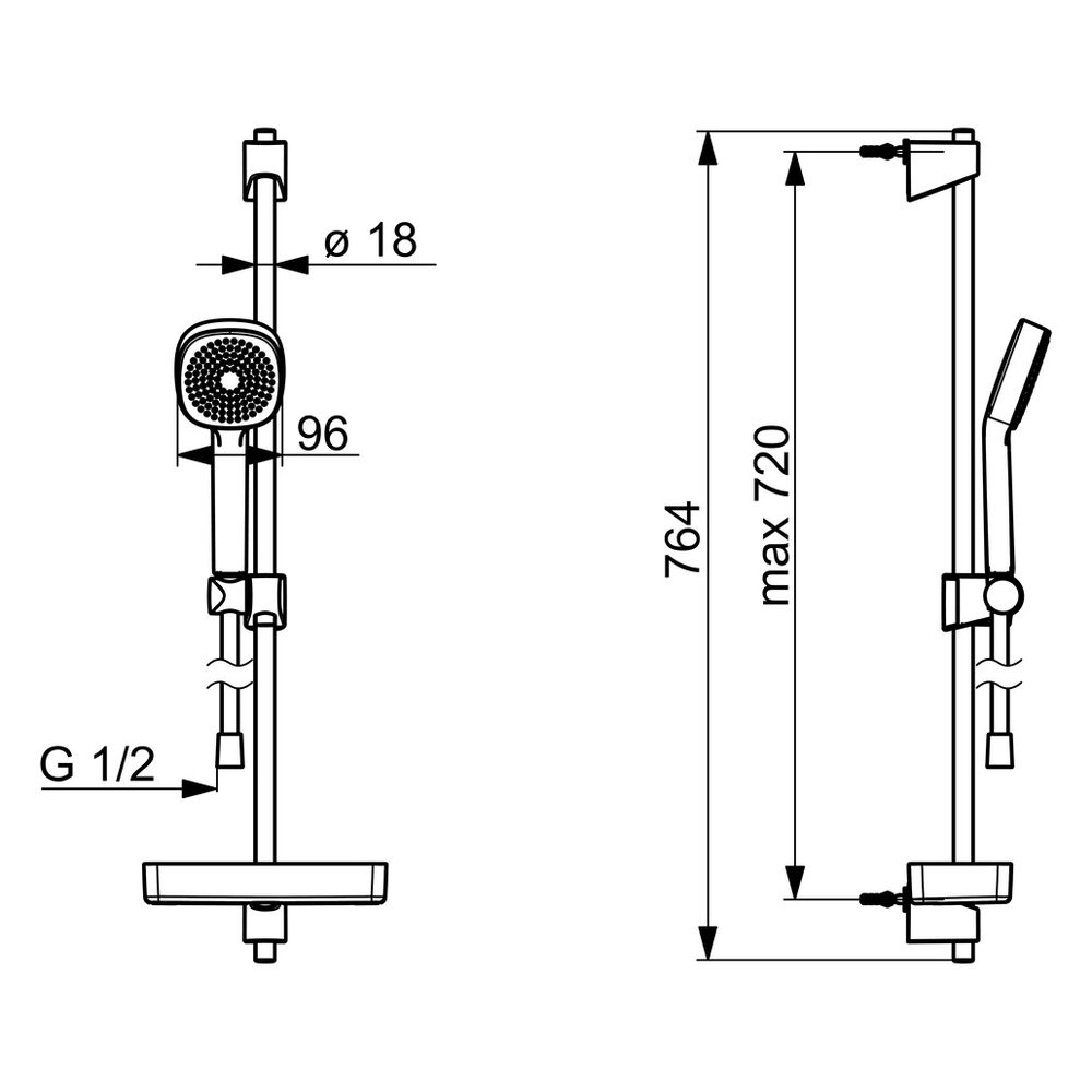 Hansa BasicJet Wandstangengarnitur Style 4477 1-strahlig Chrom... HANSA-44770111 4057304011078 (Abb. 6)