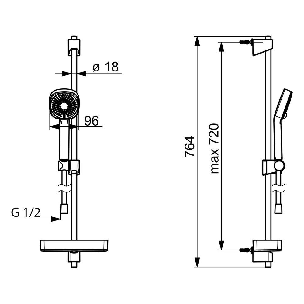 Hansa BasicJet Style Wandstangengarnitur, 3-strahlig, Chrom, 44770131... HANSA-44770131 4057304011085 (Abb. 6)