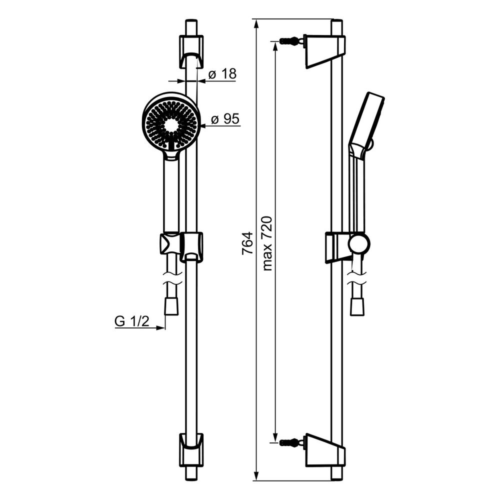 Hansa BasicJet Wandstangengarnitur, 3-strahlig, Chrom, 44780233... HANSA-44780233 4057304002519 (Abb. 6)