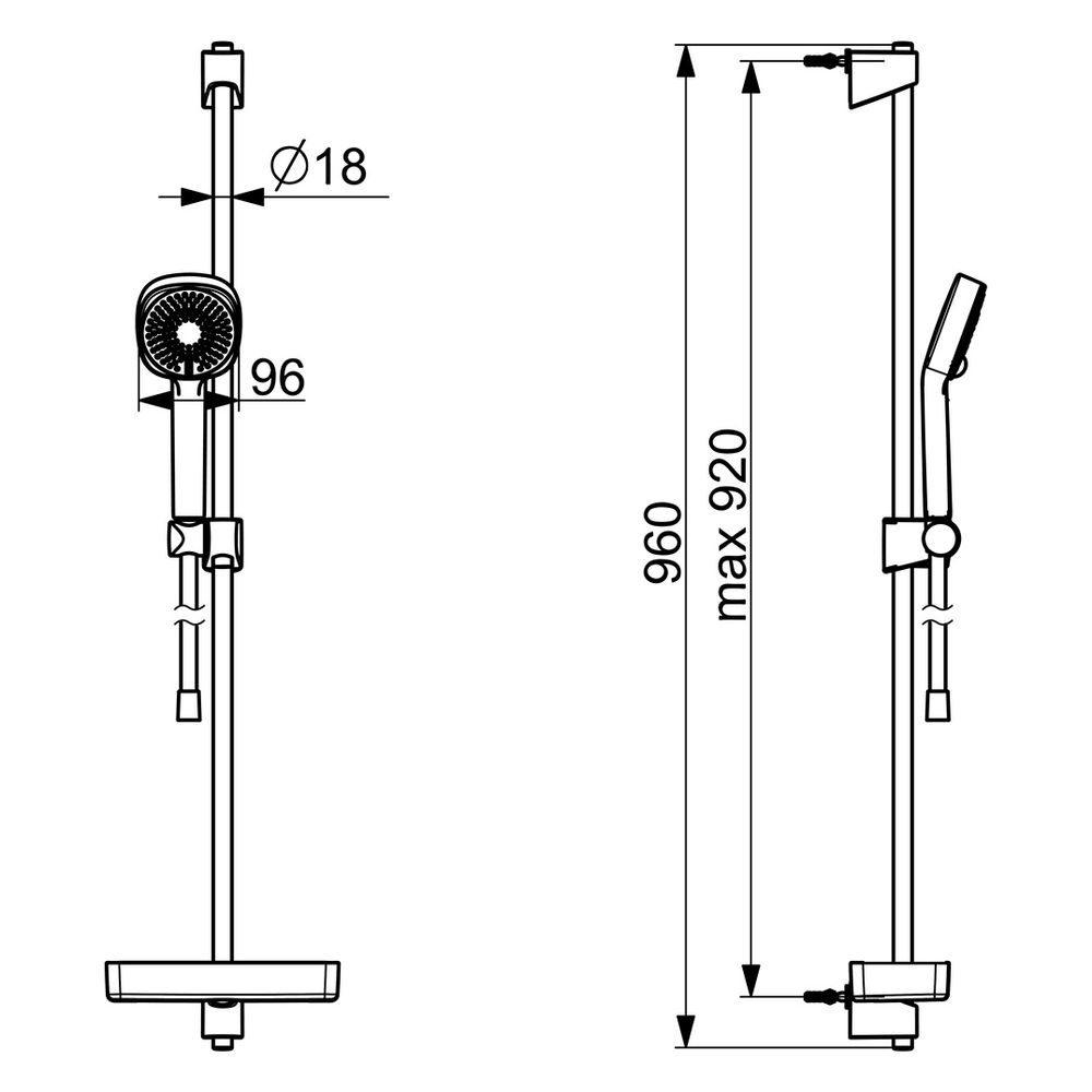 Hansa BasicJet Style Wandstangengarnitur, 3-strahlig, Chrom, 44790131... HANSA-44790131 4057304011115 (Abb. 6)