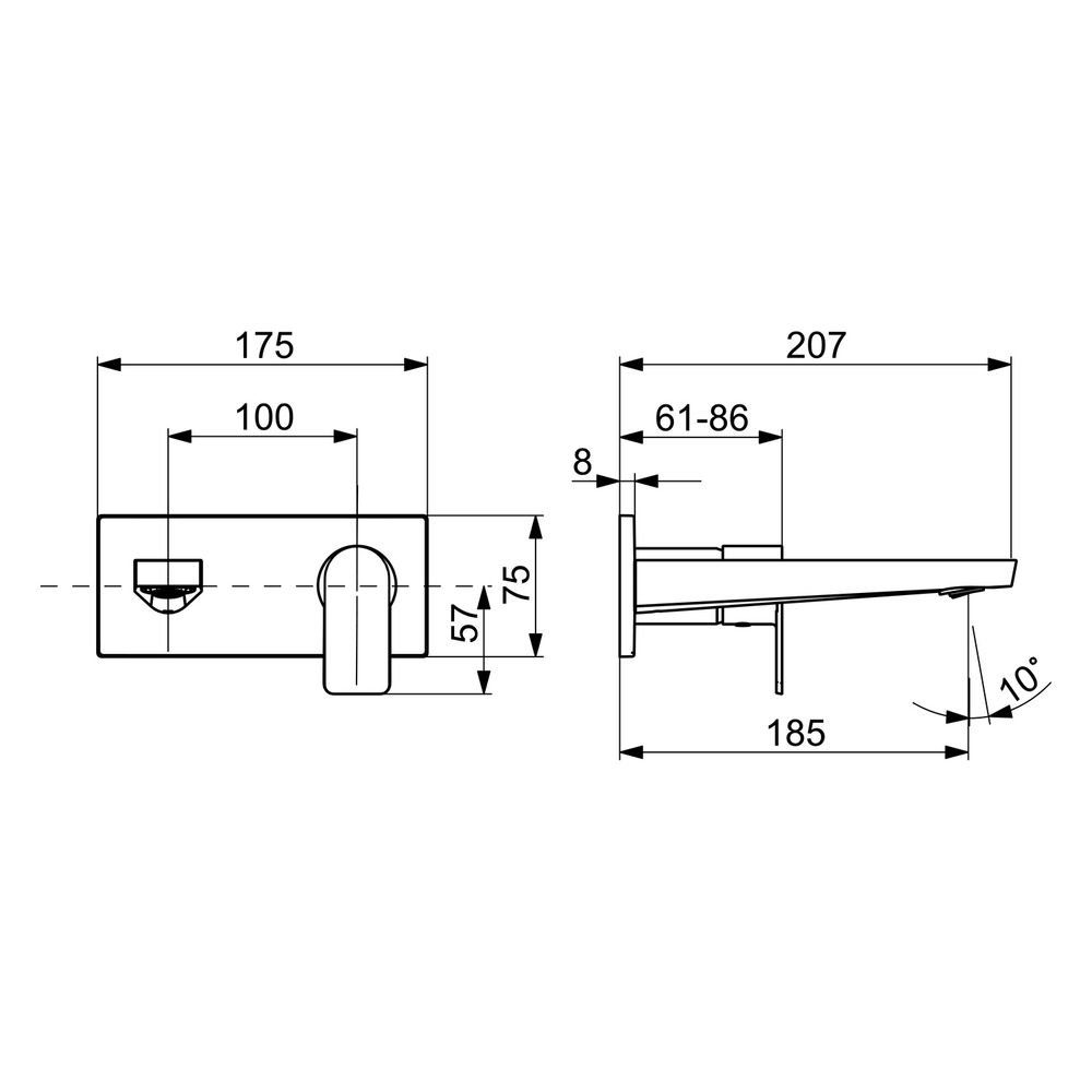 Hansa Stela Einhebel-Waschtischarmatur Wandmontage, Fertigmontageset, 185mm, Rosette ec... HANSA-44902133 4057304022340 (Abb. 6)