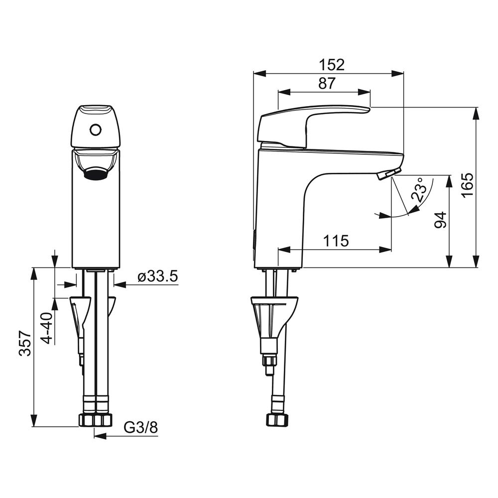 Hansa Pinto XL Einhebel-Waschtischbatterie, Ausladung 115mm, DN 15, Chrom, 45022283... HANSA-45022283 4057304003073 (Abb. 6)