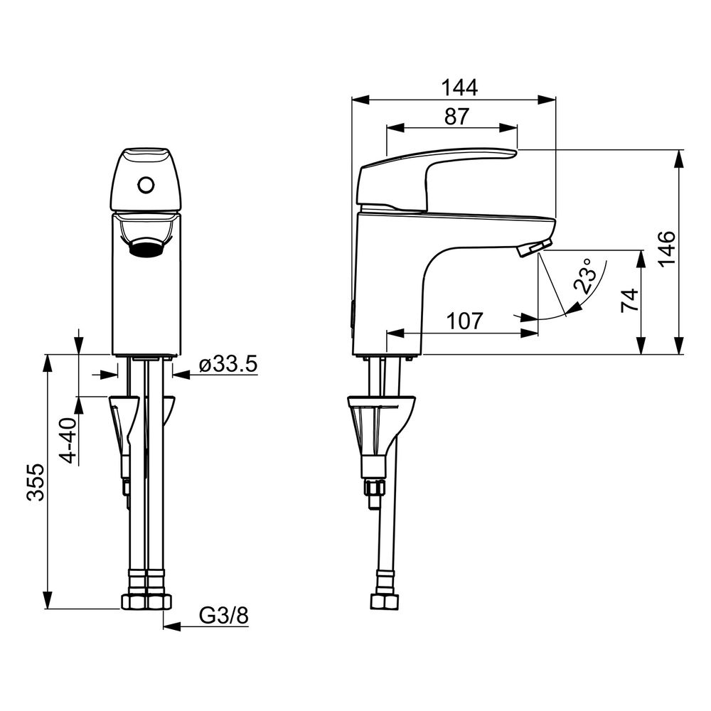 Hansa Pinto Einhebel-Waschtischbatterie, Ausladung 107mm, DN 15, Chrom, 45062283... HANSA-45062283 4057304003066 (Abb. 6)