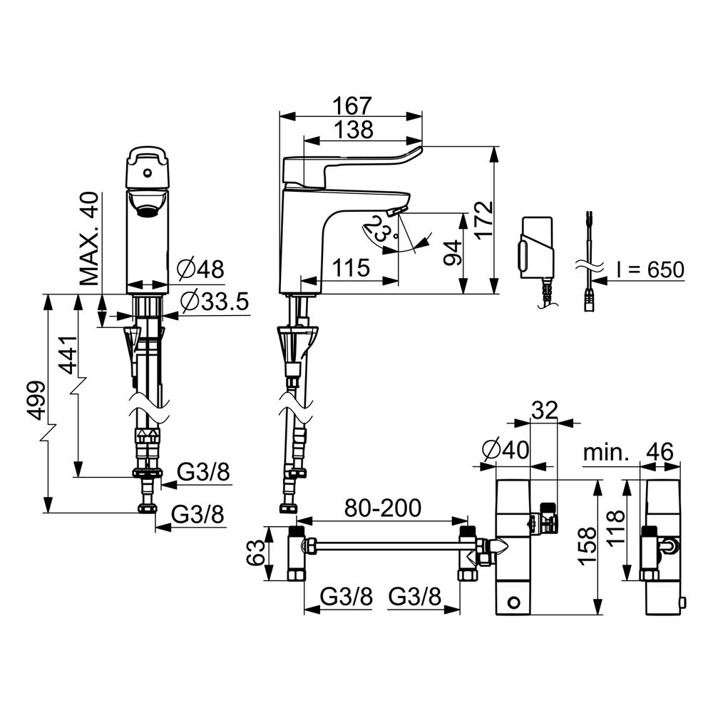 Hansa Clinica Einhebel-Waschtischbatterie, Bügelhebel 3V, Bluetooth, Chrom, 45252209... HANSA-45252209 4057304019630 (Abb. 6)