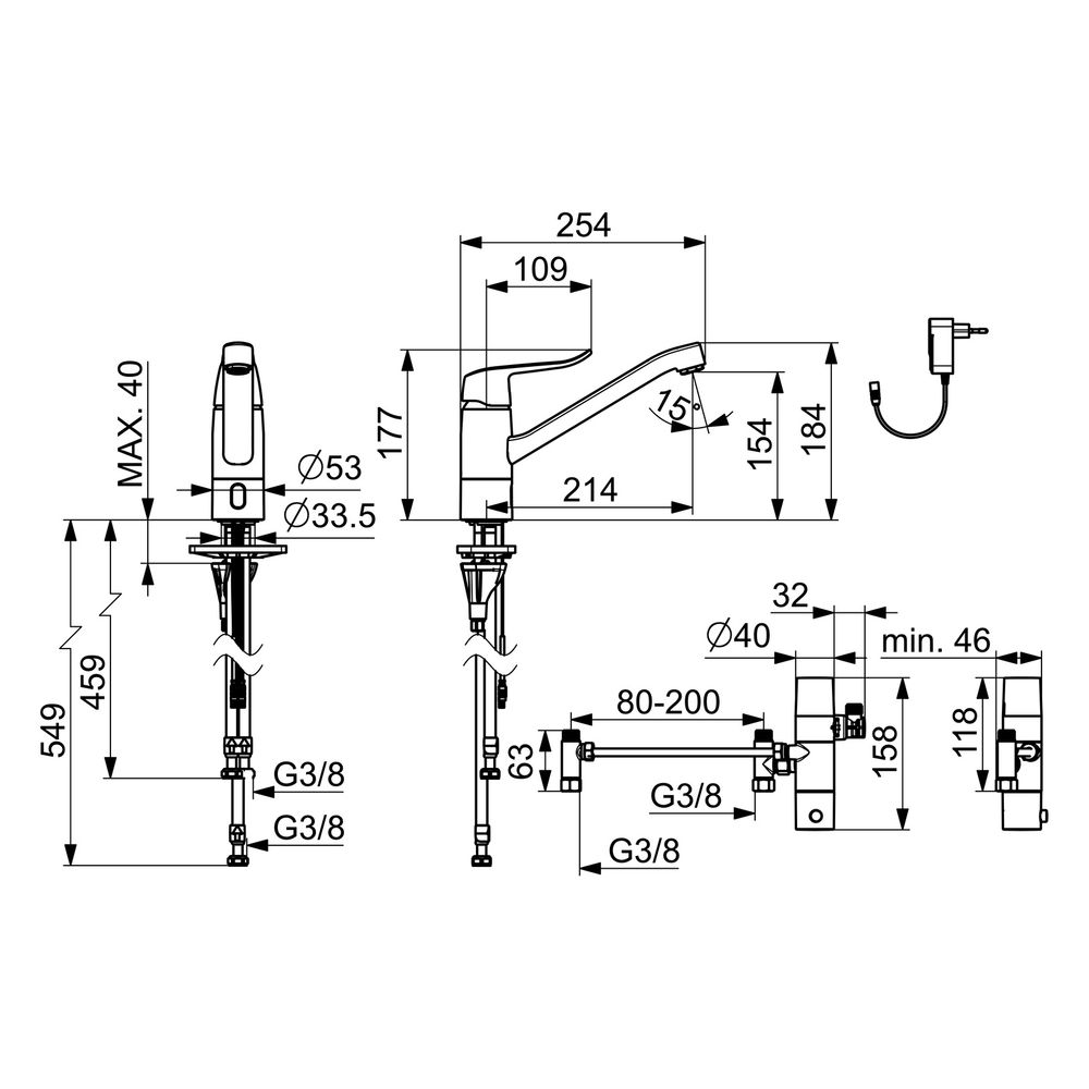 Hansa Care Einhebel-Küchenarmatur, 230/9V, Bluetooth, Ausladung 214mm, Chrom, 46132009... HANSA-46132009 4057304019661 (Abb. 6)