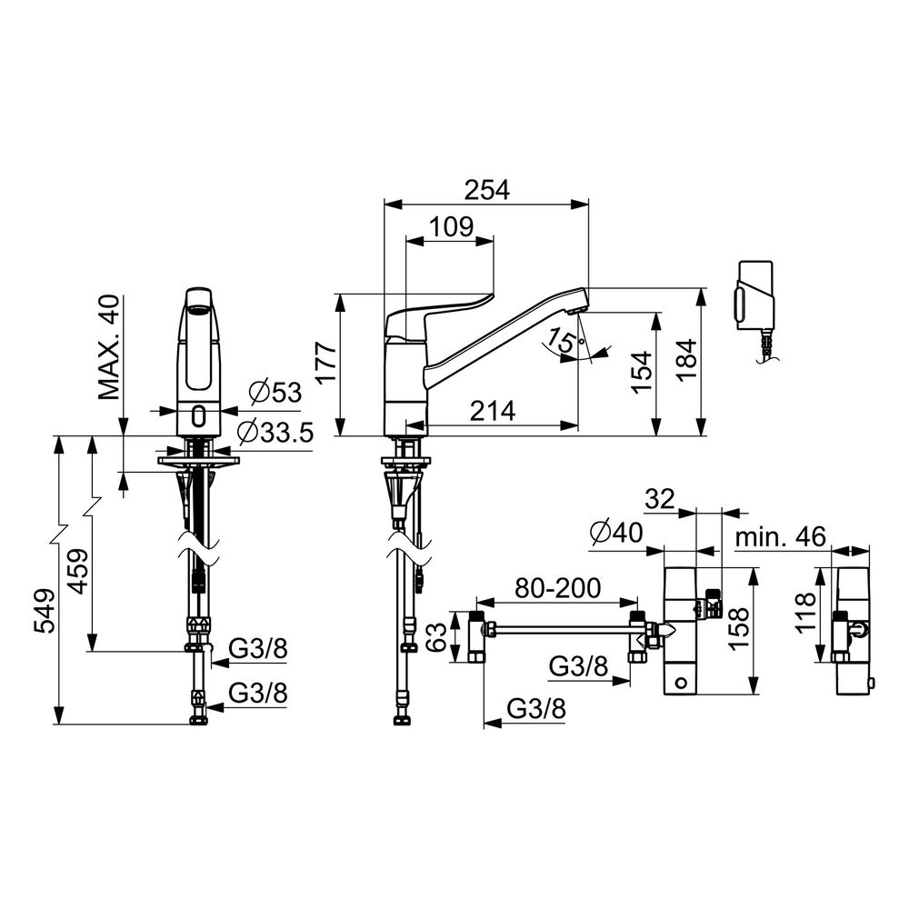 Hansa Care Einhebel-Küchenarmatur, 3V, Bluetooth, Ausladung 214mm, Chrom, 46132209... HANSA-46132209 4057304019654 (Abb. 6)