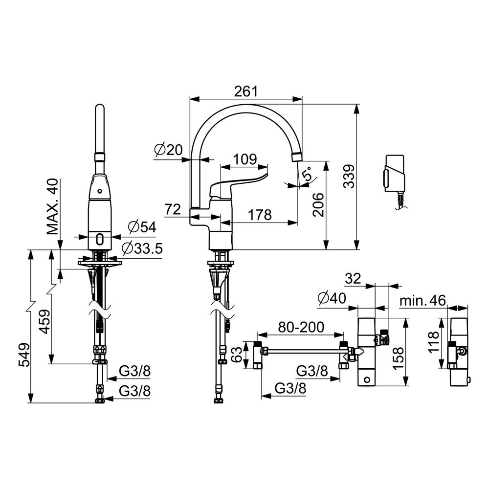 Hansa Care Einhebel-Küchenarmatur, 3V, Bluetooth, Ausladung 178mm, Chrom, 46142209... HANSA-46142209 4057304019678 (Abb. 6)