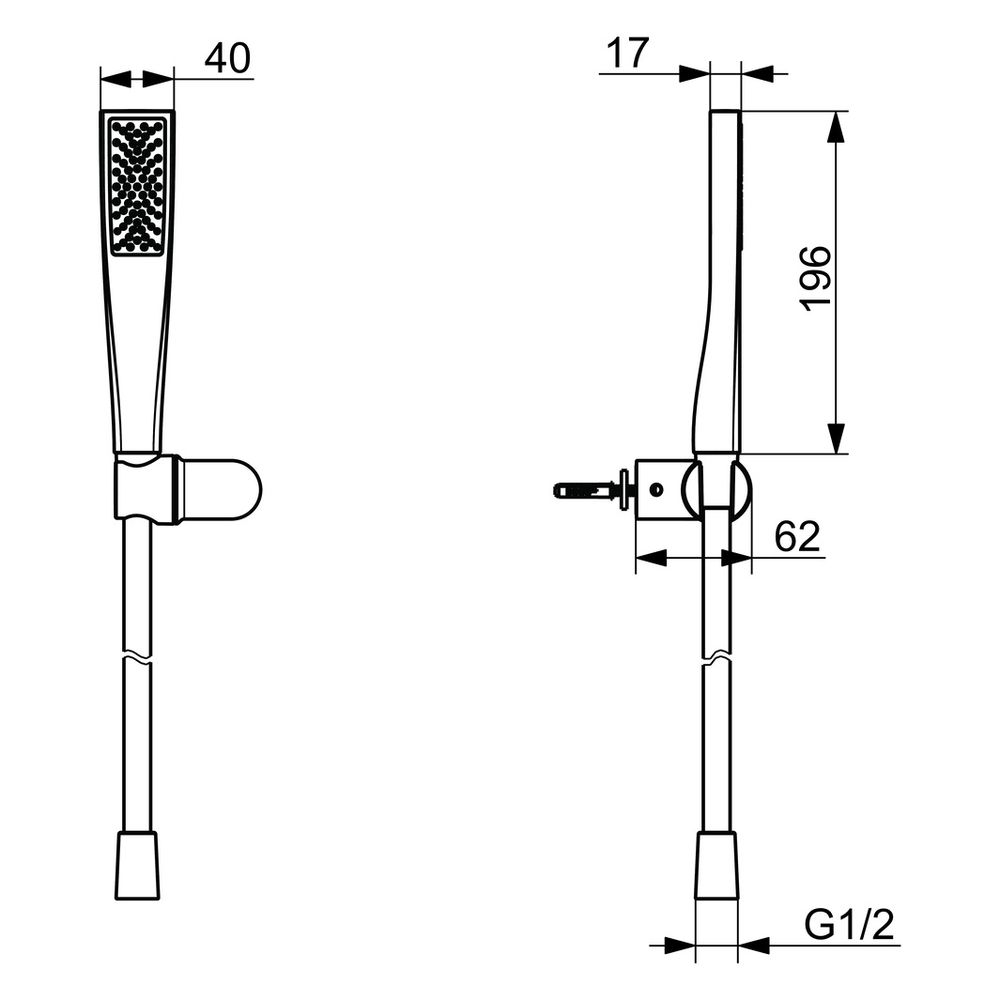Hansa Aurelia Handbrausegarnitur 1-strahlig, 30x75mm, mit Anti-Kalk-Technik, Chrom, 471... HANSA-47170130 4057304021954 (Abb. 6)