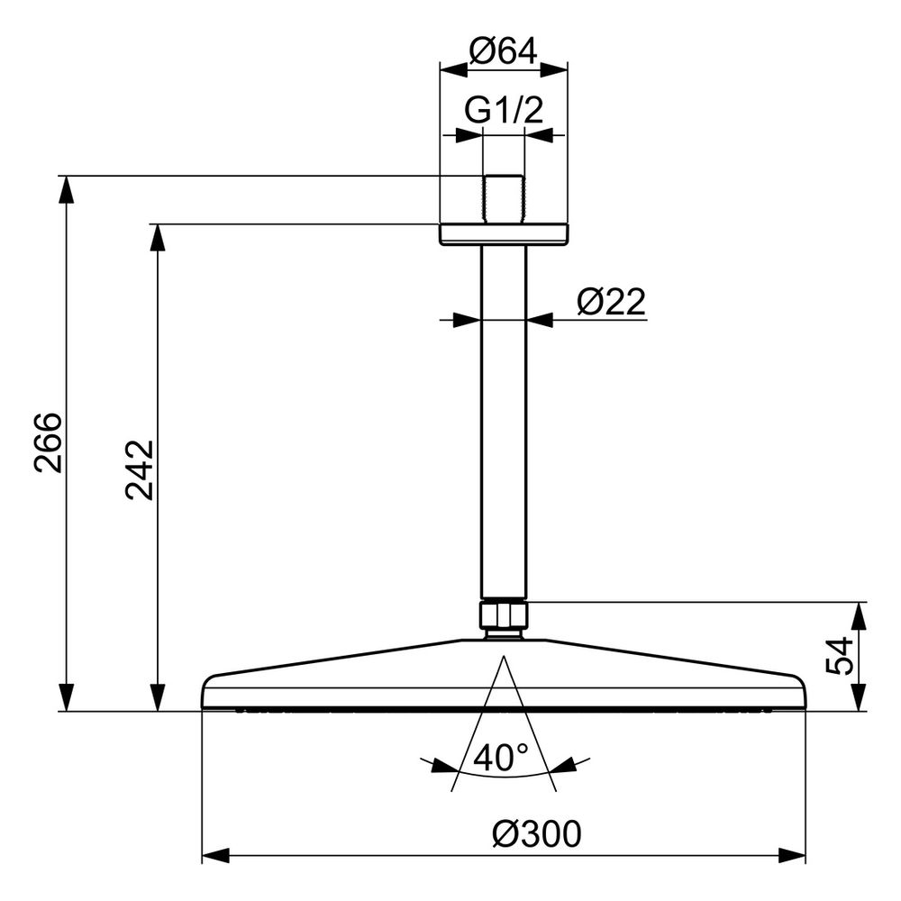 Hansa Aurelia Kopfbrause 1-strahlig, rund, D 300mm, Decke, schwenkbares Kugelgelenk, An... HANSA-47270300 4057304020629 (Abb. 6)
