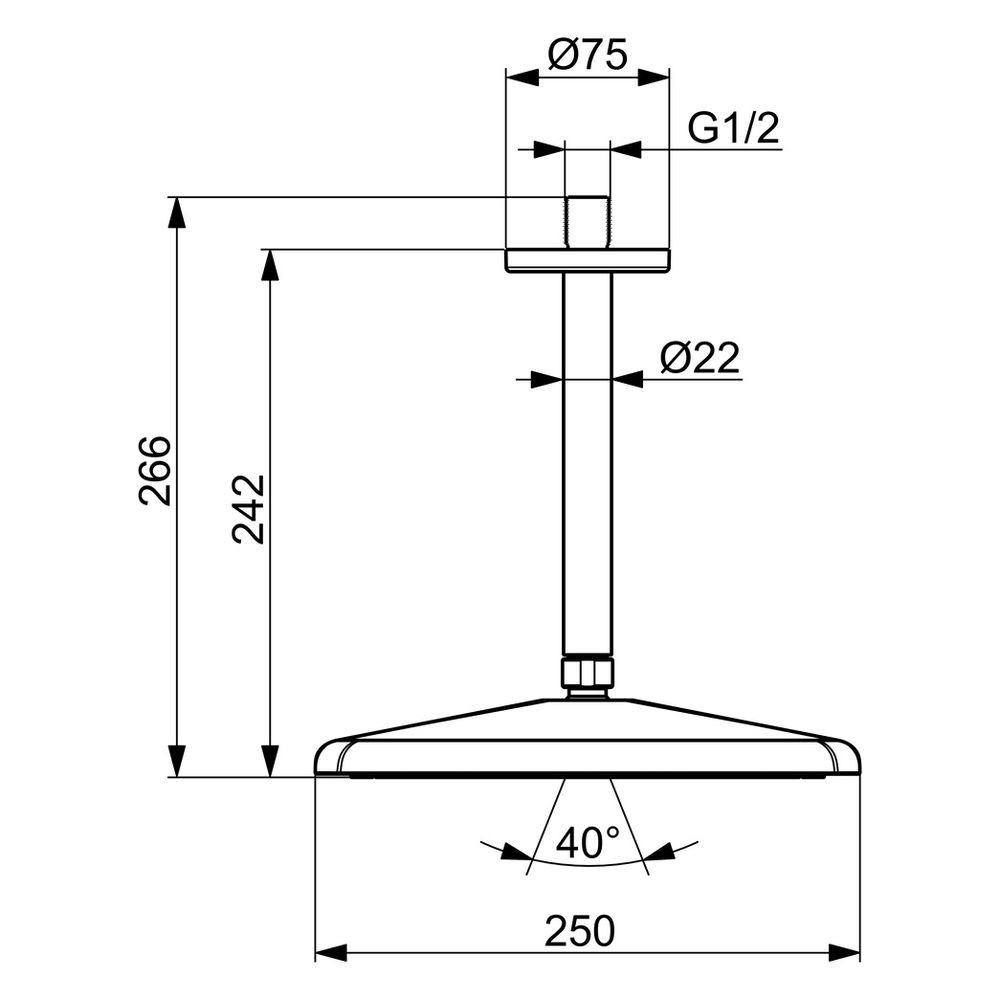 Hansa Aurelia Kopfbrause 1-strahlig, eckig, 250x250mm, mit Kugelgelenk, Chrom, 47270340... HANSA-47270340 4057304020674 (Abb. 6)