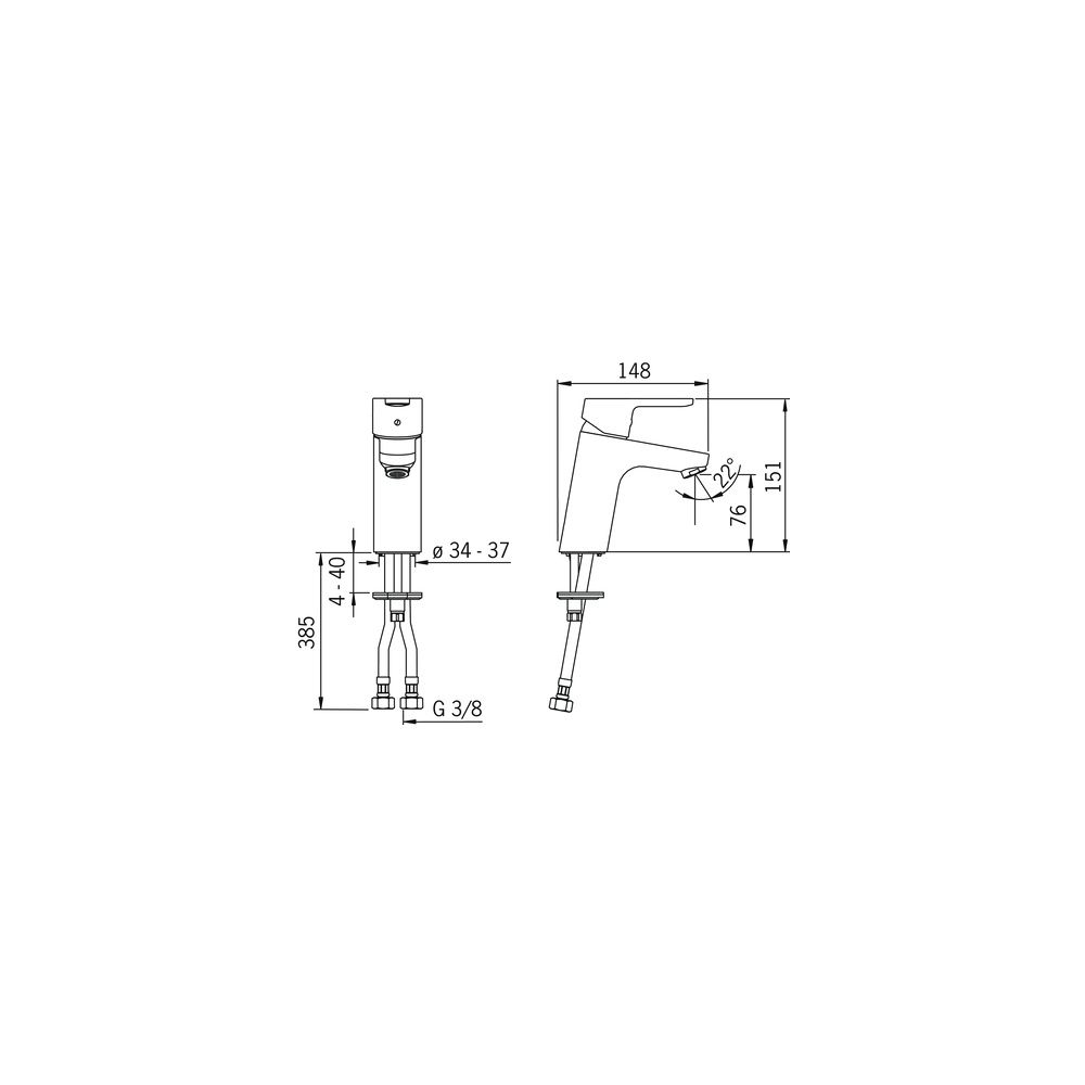Hansa Primo XL Einhebel-Waschtischbatterie, Ausladung 111mm, DN 15, Chrom, 49372203... HANSA-49372203 4015474262096 (Abb. 4)