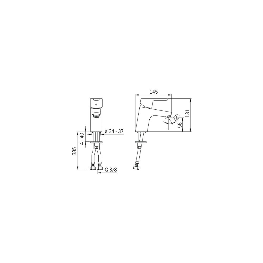 Hansa Primo Einhebel-Waschtischbatterie, Ausladung 107mm, DN 15, Chrom, 49422203... HANSA-49422203 4015474255098 (Abb. 4)