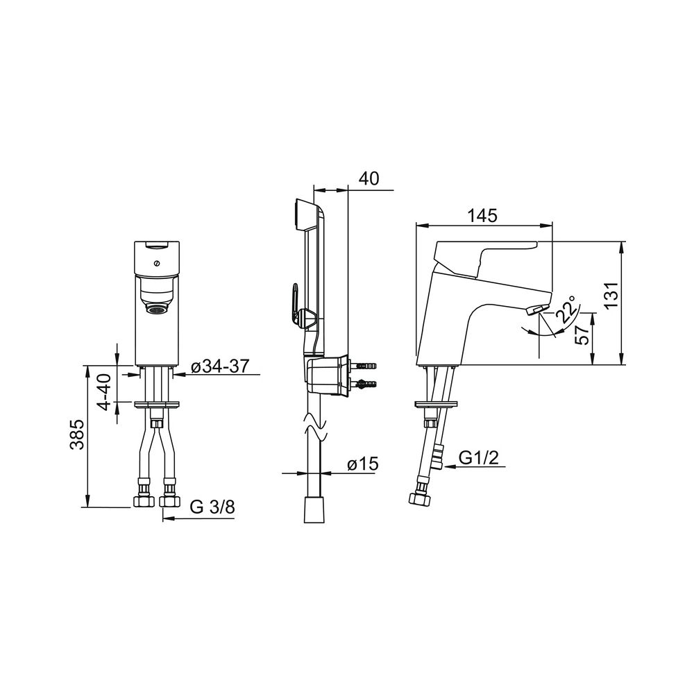 Hansa Primo Einhebel-Waschtischbatterie, Ausladung 107mm, DN 15, Chrom, 49462203... HANSA-49462203 4015474269064 (Abb. 7)