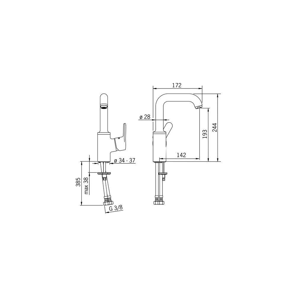 Hansa Primo Einhebel-Waschtischbatterie, Ausladung 142mm, DN 15, Chrom, 49552203... HANSA-49552203 4015474274907 (Abb. 4)
