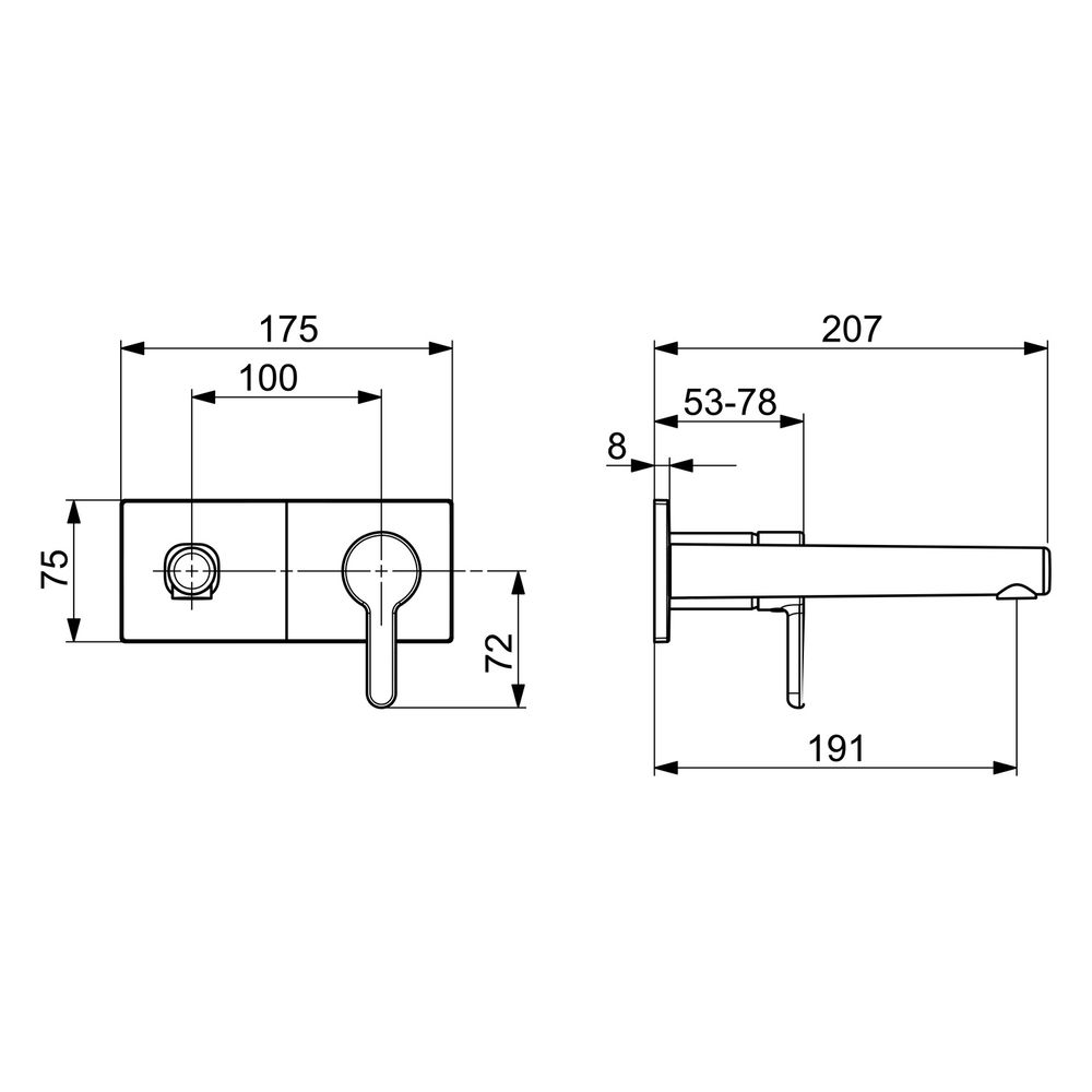 Hansa Designo Style Einhebel-Waschtischarmatur, Wandmontage, Rosette eckig, 191mm Ausla... HANSA-51092133 4057304022364 (Abb. 6)