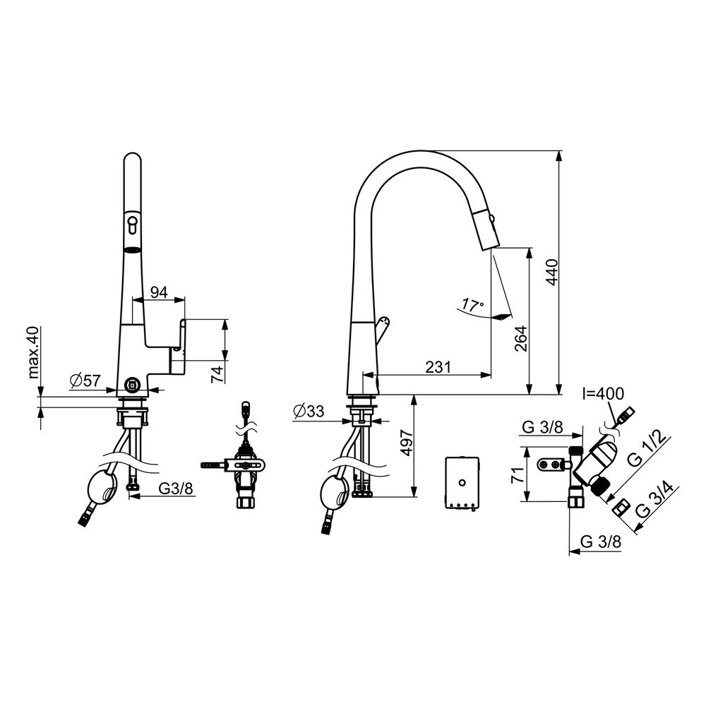 Hansa Designo Einhebelmischer Küchenarmatur mit Spülmaschinenventil Style 5137 3V Ausla... HANSA-51372283 4057304007101 (Abb. 6)