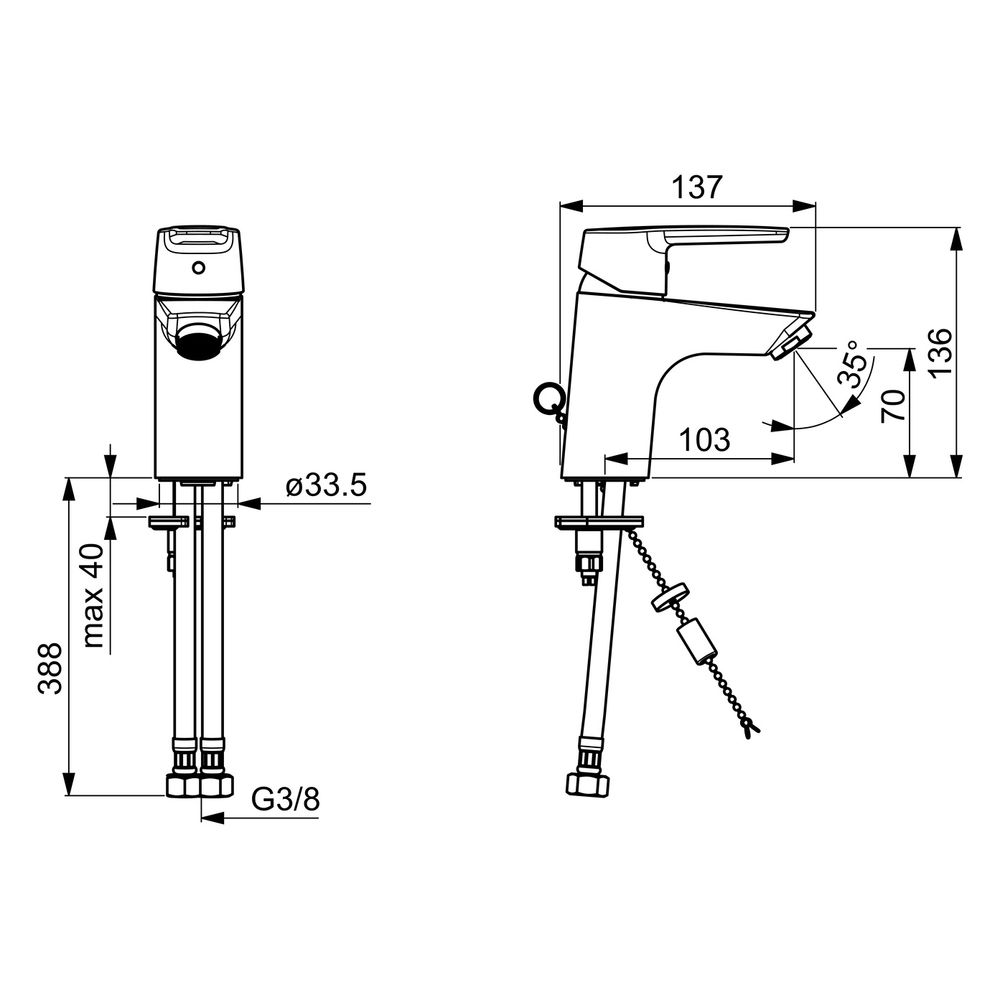 Hansa Polo Einhebel-Waschtischbatterie, Ausladung 103mm, DN 15, Chrom, 51412293... HANSA-51412293 4057304002823 (Abb. 6)