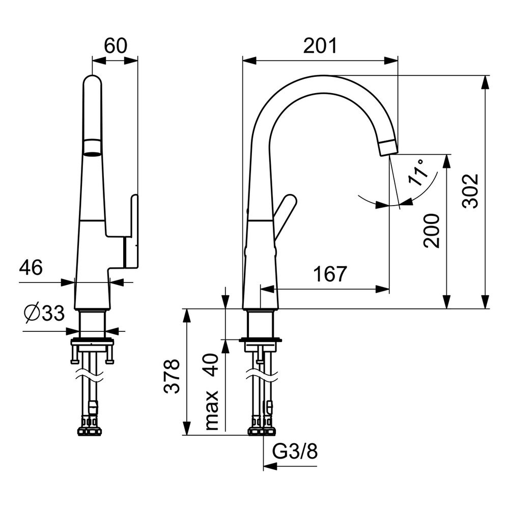 Hansa Designo Style Einhebel-Waschtischbatterie, Ausladung 167mm, DN 15, Chrom... HANSA-51492293 4057304015090 (Abb. 6)