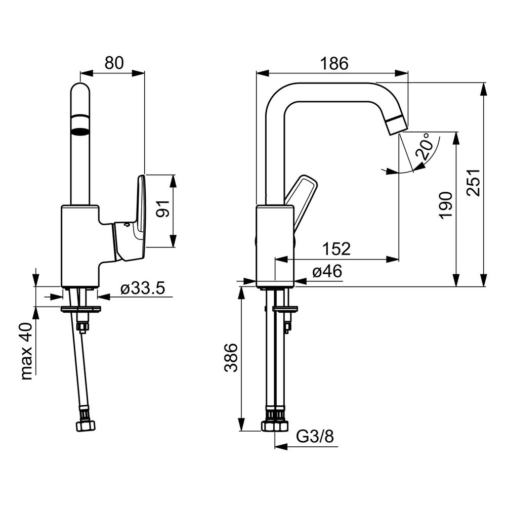 Hansa Polo Einhebel-Waschtischbatterie, Ausladung 152mm, DN 15, Chrom, 51542293... HANSA-51542293 4057304002960 (Abb. 6)