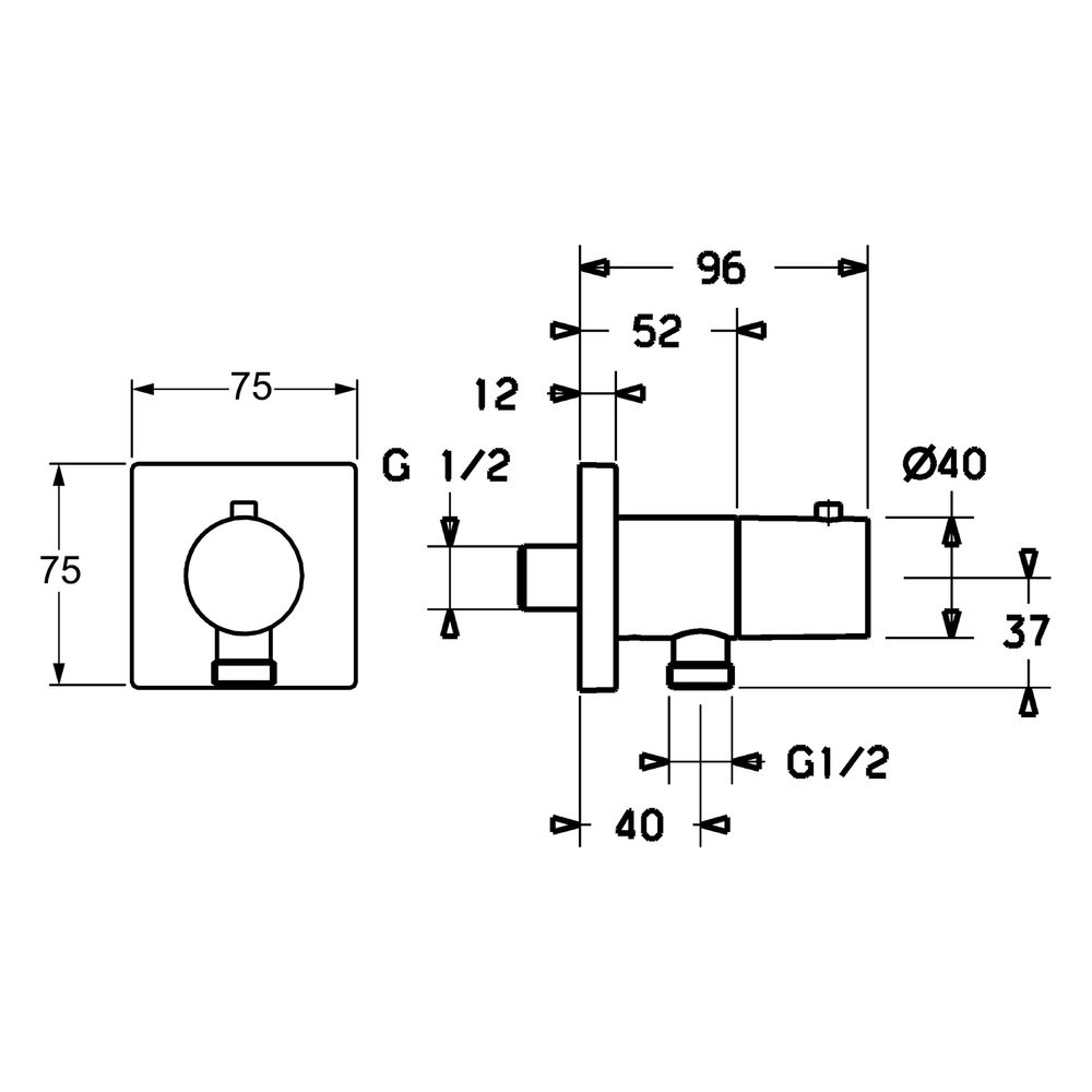 Hansa Wandanschlussbogen 5157 Rosette eckig G1/2 DN15 Chrom... HANSA-51570172 4015474188907 (Abb. 4)