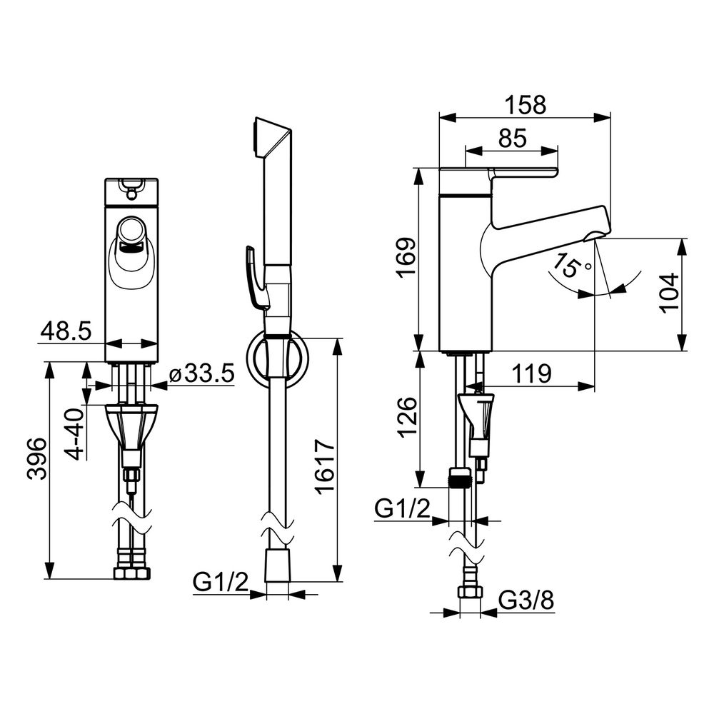 Hansa Designo Einhebelmischer Waschtischbatterie Style 5170 Ausladung 119mm DN15 Chrom... HANSA-51702201 4057304006357 (Abb. 6)
