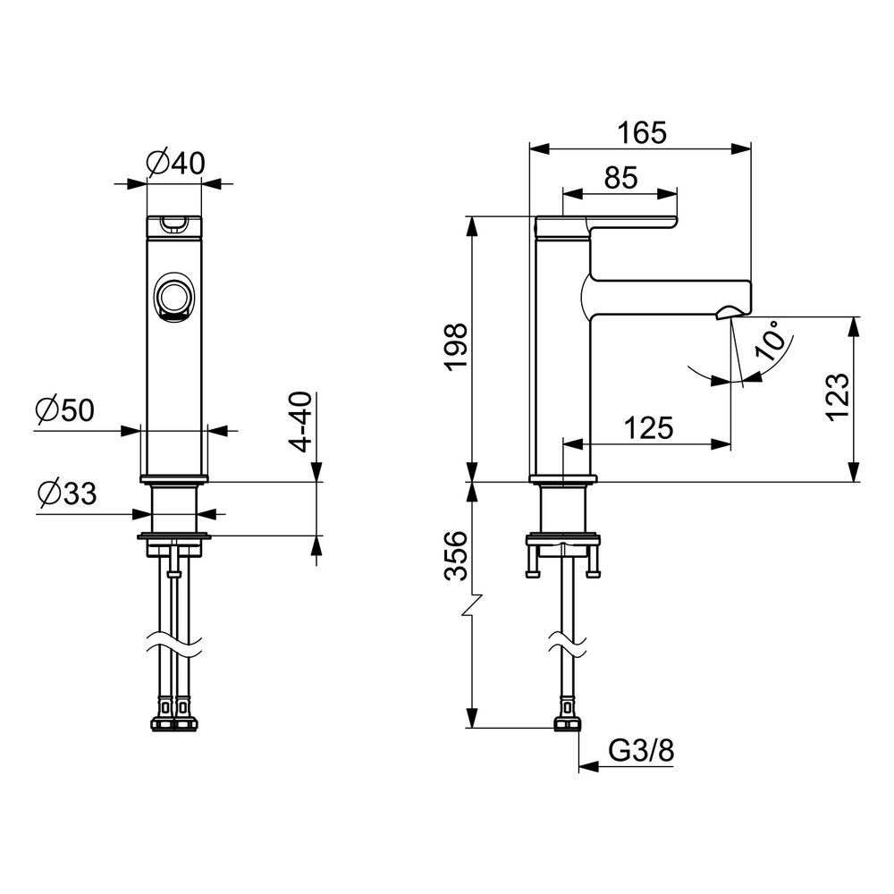 Hansa Designo Style Einhebel-Waschtischbatterie, Ausladung 125mm, DN 15, Chrom... HANSA-51882293 4057304015113 (Abb. 6)