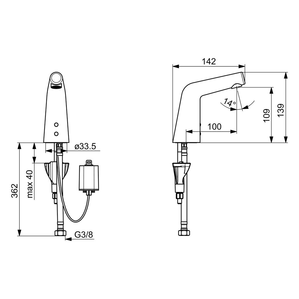 Hansa Designo Style Waschtischbatterie, 6V, Ausladung 100mm, DN 15, Chrom, 51932201... HANSA-51932201 4057304006548 (Abb. 6)