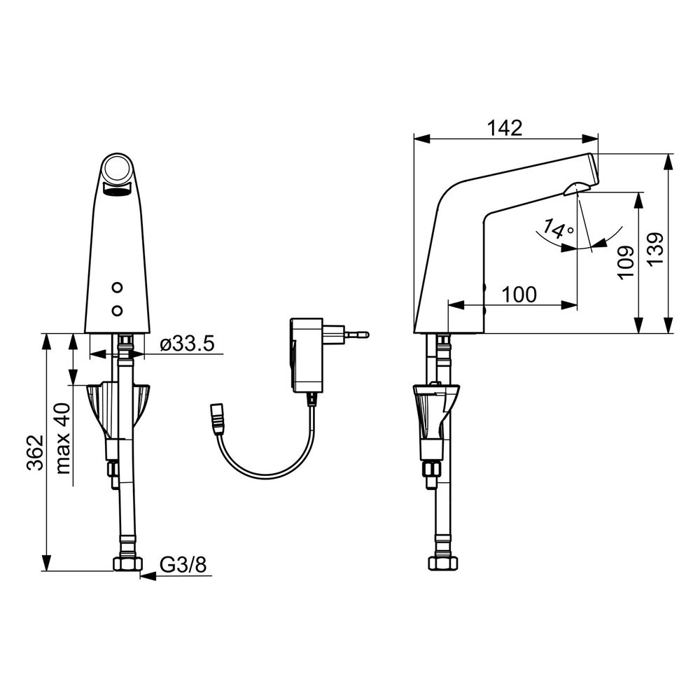 Hansa Designo Style Waschtischbatterie, 230/9V, Ausladung 100mm, DN 15, Chrom, 51932211... HANSA-51932211 4057304006579 (Abb. 6)