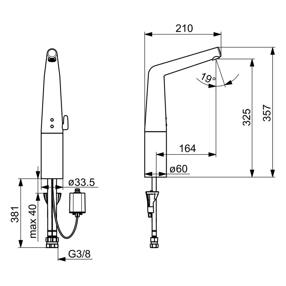 Hansa Designo Waschtischbatterie Style 5194 6V Ausladung 164mm DN15 Chrom... HANSA-51942201 4057304006616 (Abb. 6)
