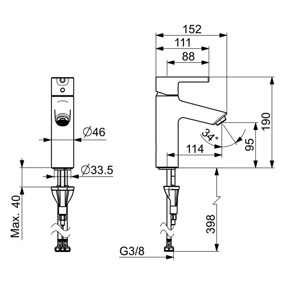 Hansa Vantis XL Einhebel-Waschtischbatterie, Ausladung 114mm, Pinhebel, Chrom, 52372267... HANSA-52372267 4057304017179 (Abb. 6)