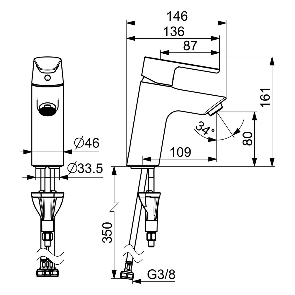 Hansa Vantis Einhebel-Waschtischbatterie, Ausladung 109mm, Chrom... HANSA-52422263 4057304017117 (Abb. 6)