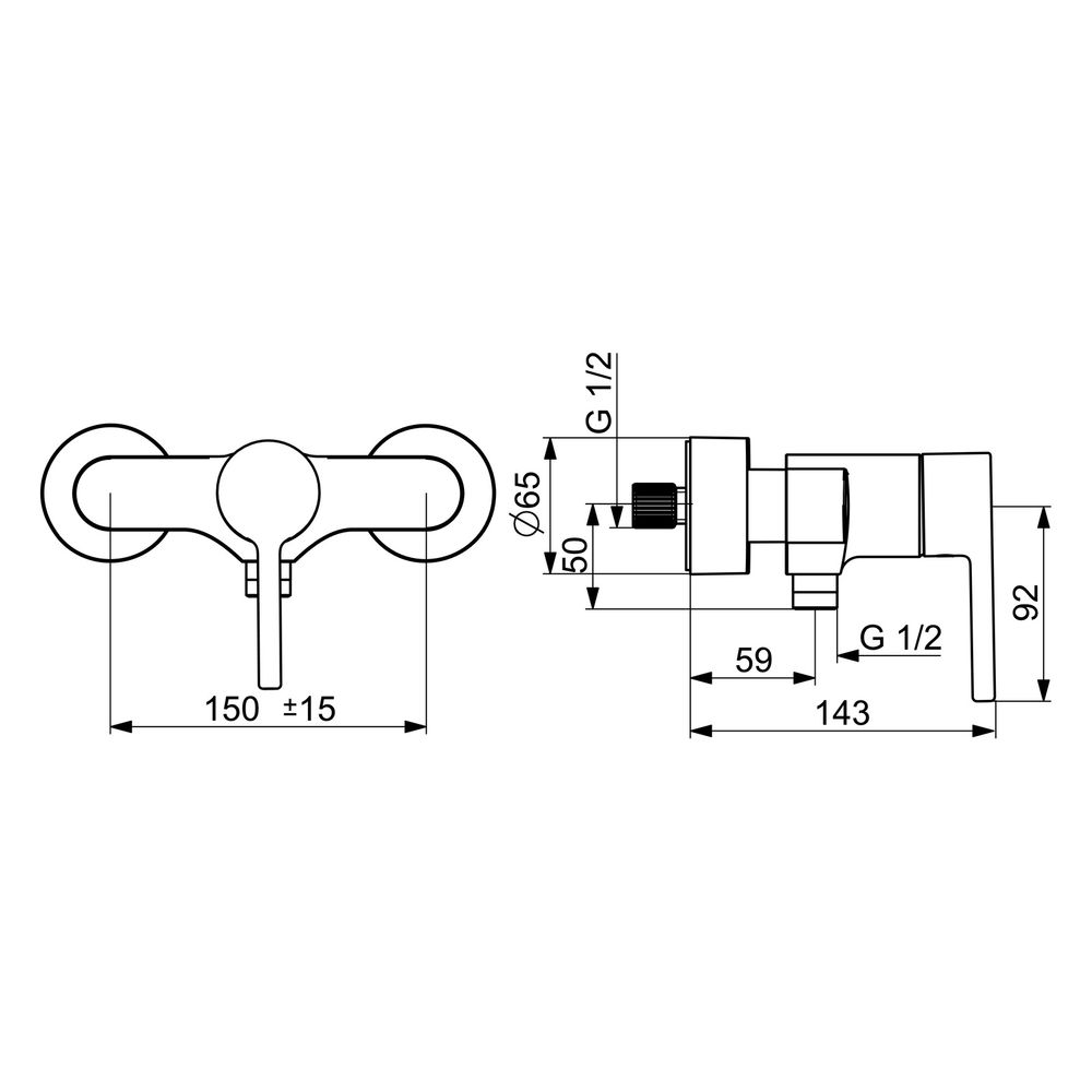 Hansa Vantis Einhebel-Duscharmatur Wandmontage, mit Temperaturbegrenzer, Matt-Schwarz... HANSA-5245016733 4057304020254 (Abb. 6)