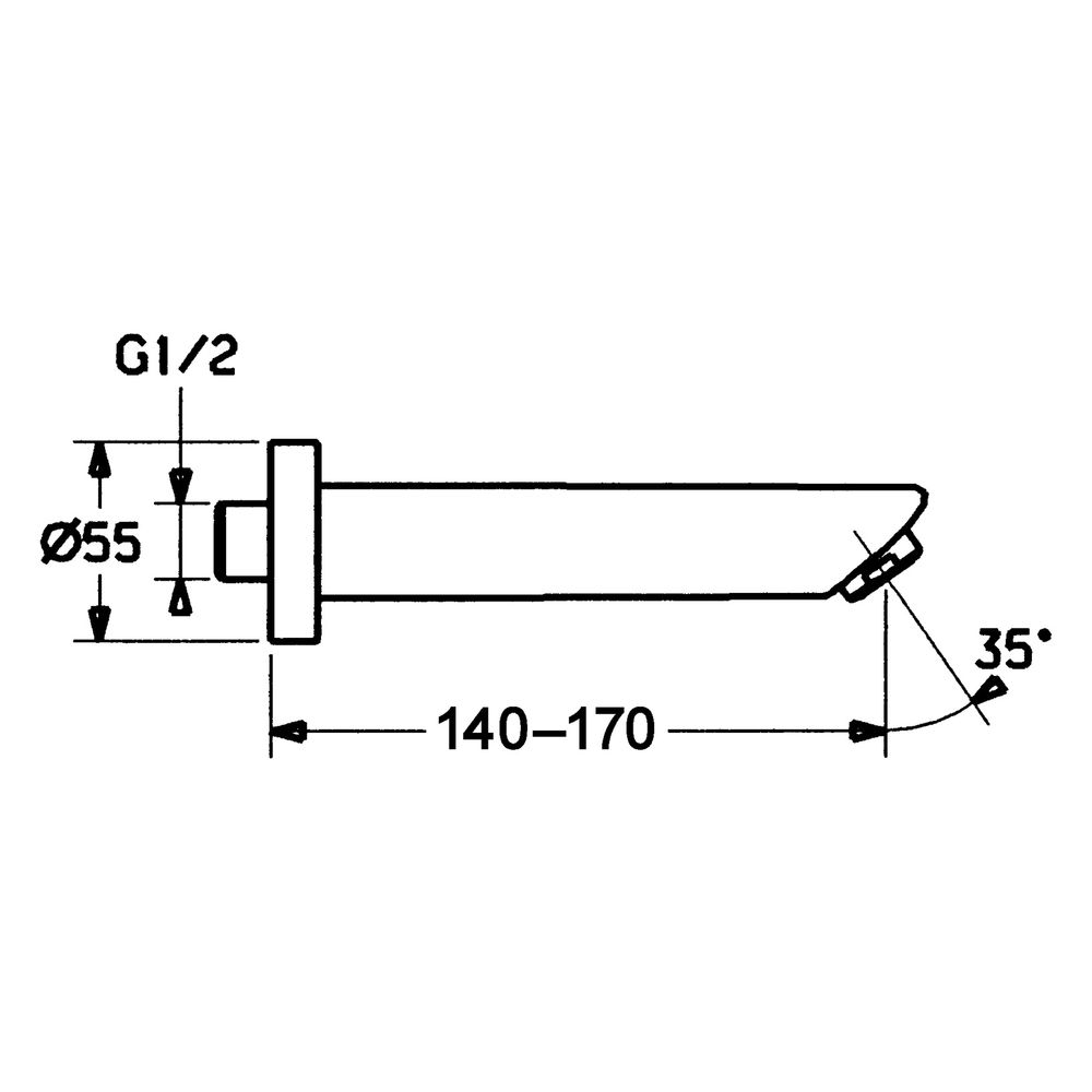 Hansa Auslauf, Länge 170mm, Ausladung 170mm, DN 15, Chrom, 52502100... HANSA-52502100 4015474068445 (Abb. 4)