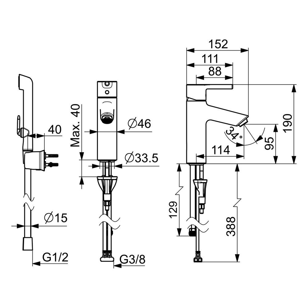 Hansa Vantis XL Einhebel-Waschtischbatterie, Ausladung 114mm, Chrom, 52682267... HANSA-52682267 4057304017247 (Abb. 6)