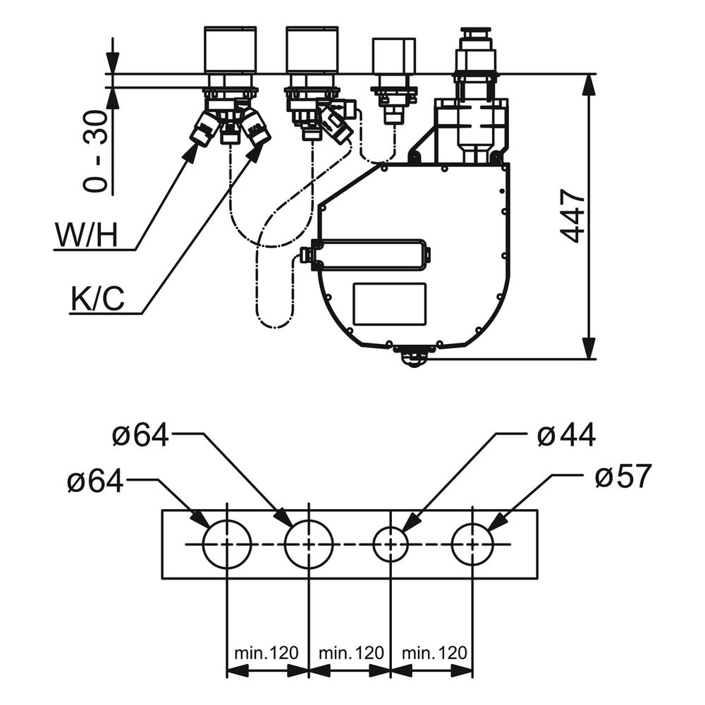 Hansa Unterputz-Rohbauset Bade- und Brausearmatur 4.0, Kartusche, DN 20, 53040300... HANSA-53040300 4057304007170 (Abb. 6)