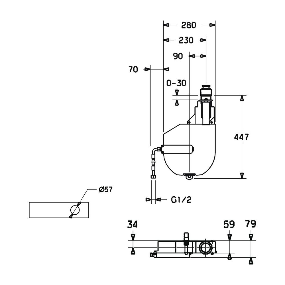 Hansa Rollbox für Schlauch, Unterputz, Einbaukörper, Wannenrandmontage, Rückflussverhin... HANSA-53060200 4015474047655 (Abb. 6)