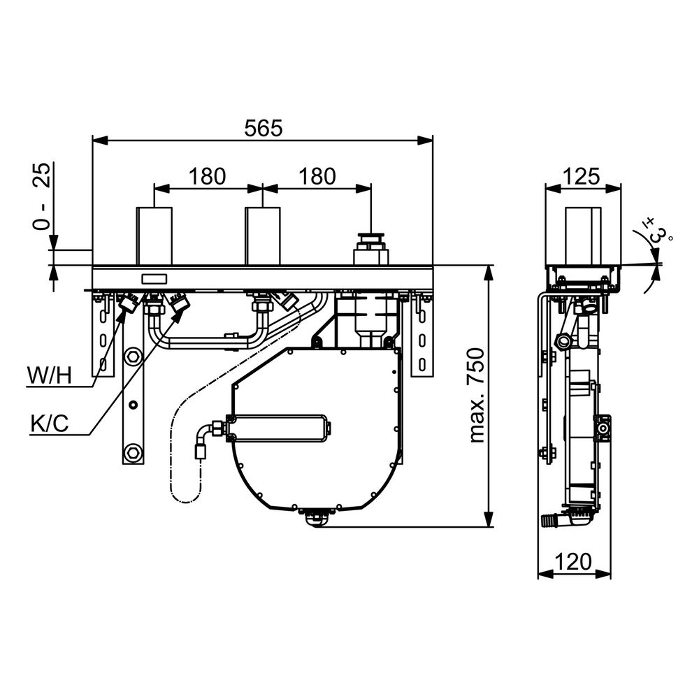 Hansa Compact Unterputz-Rohbauset Bade- und Brausearmatur 4.0 Kartusche, DN 20, Chrom, ... HANSA-53070300 4057304007217 (Abb. 6)