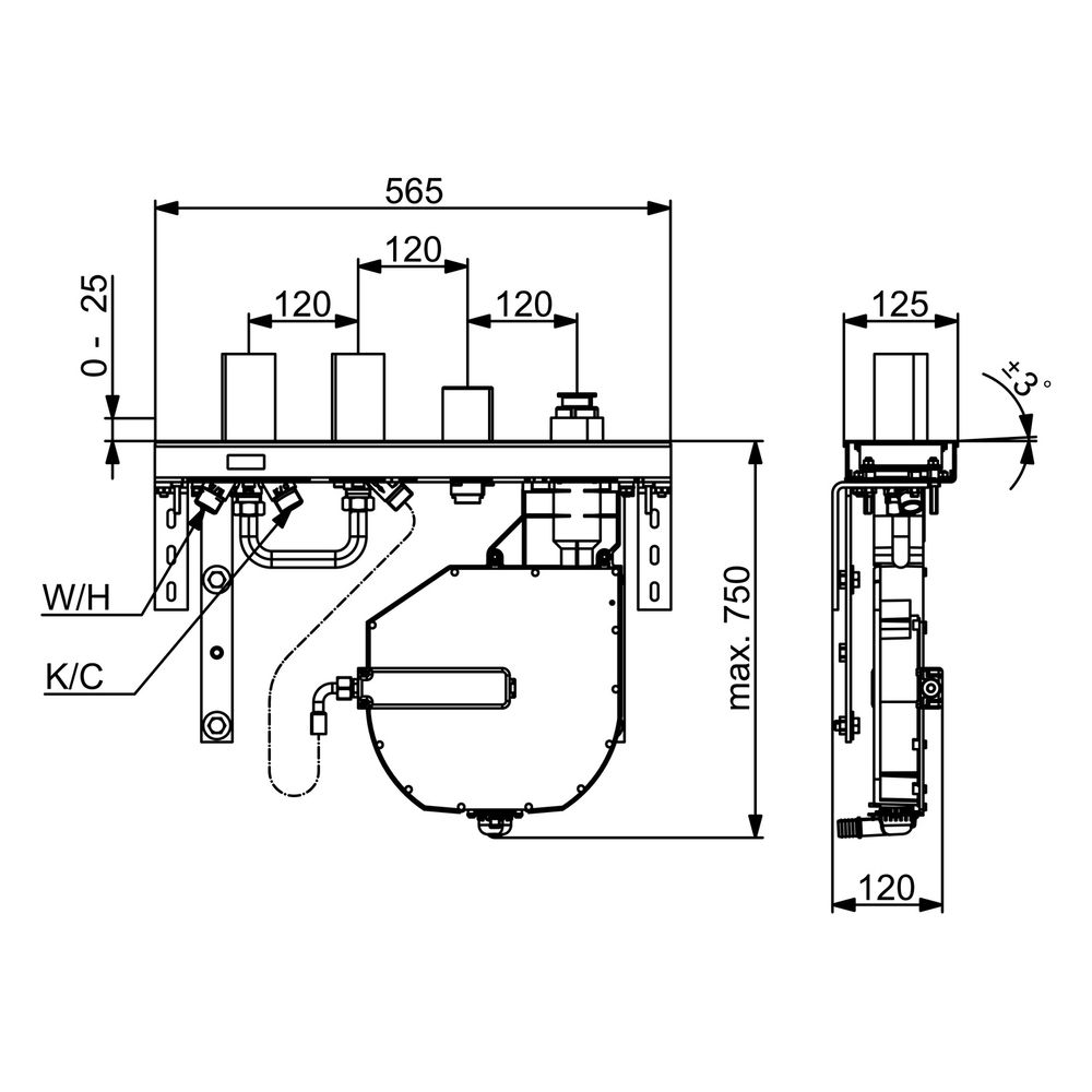 Hansa Compact Unterputz-Rohbauset Bade- und Brausearmatur 4.0 Kartusche, DN 20, 5308030... HANSA-53080300 4057304007187 (Abb. 6)