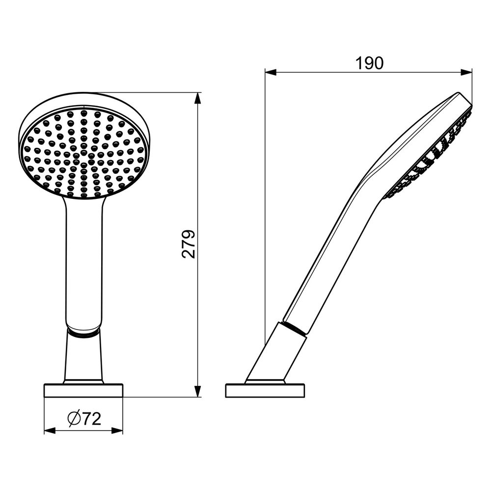 Hansa ActiveJet Handbrause, 1-strahlig, 72mm, Ausladung 189mm, DN 15, Chrom, 53249440... HANSA-53249440 4057304014673 (Abb. 6)