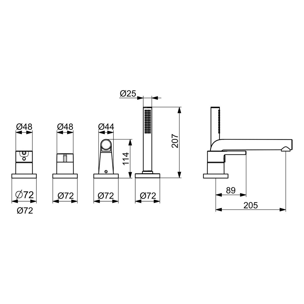Hansa Vantis Style Einhebel-Wannenarmatur, Wannenrandmontage, 1-strahlig, 4-Loch, 205... HANSA-5471900733 4057304025518 (Abb. 6)